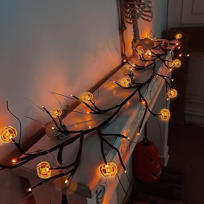 Halloween LED Takverlichting – Paars & Oranje