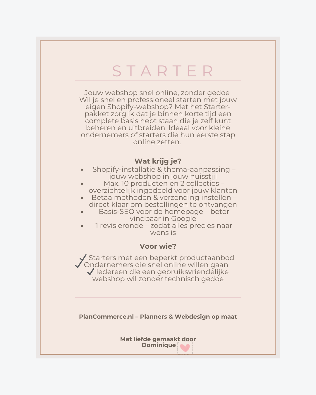 Pakket 1 - Starter