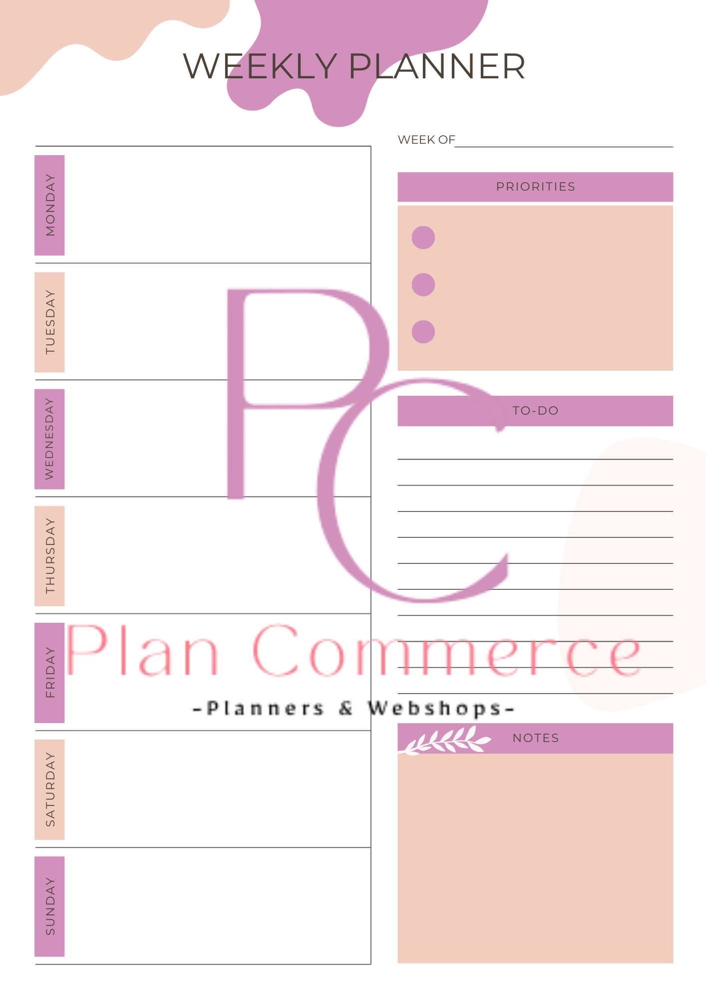 Minimalistische Weekly Planner – Digitale
Download