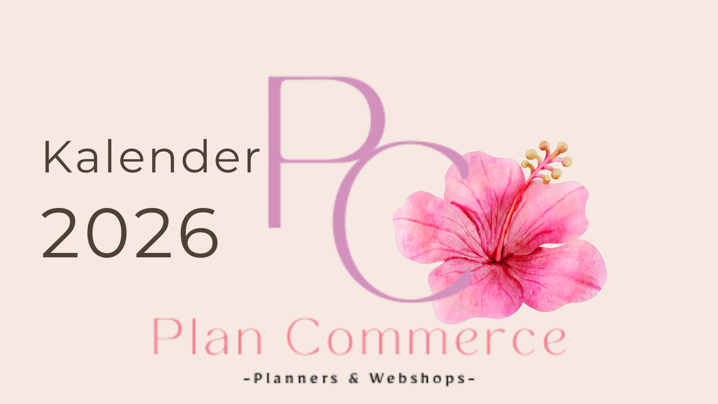 Digitale Jaarkalender 2026 – 12 Pagina’s Planner | Printbare Kalender | Minimalistisch & Roze Design
