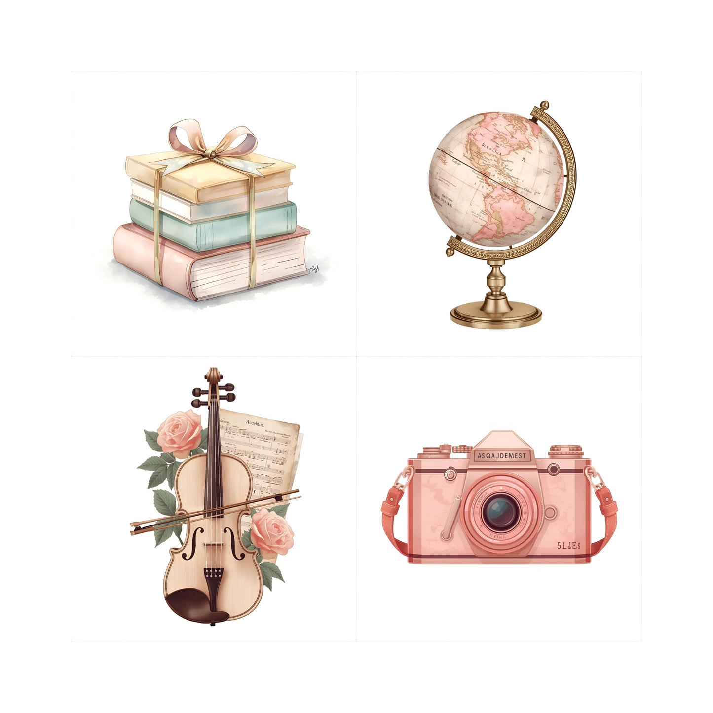 Parijse Vintage Chic Clipart Digitale Stickers