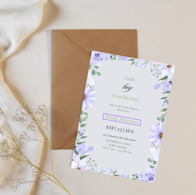 Babyshower Uitnodigingen Bundel – 4x Editbare Templates (Jongen, Meisje & Genderneutraal) – Directe Download