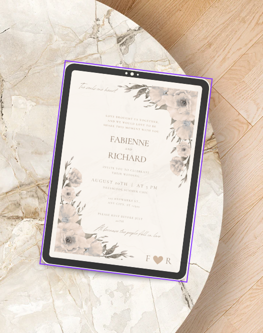 Editbare Trouwuitnodiging – Beige Bloemen (Canva Template) | 5x7" | Neutraal & Minimal Chic | Directe Download