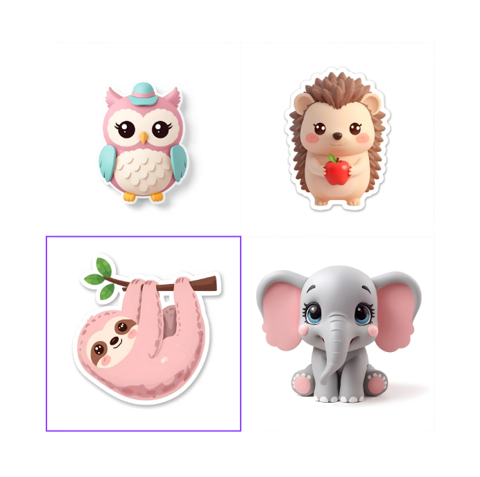24x Kawaii Dierenstickers | Digitale download– Digitale Download (PNG + A4/Letter PDF)
