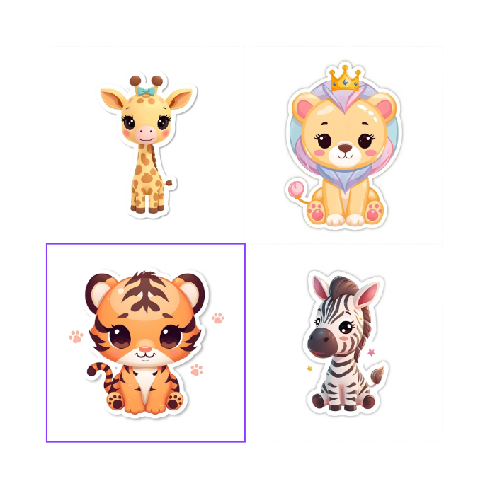 24x Kawaii Dierenstickers | Digitale download– Digitale Download (PNG + A4/Letter PDF)
