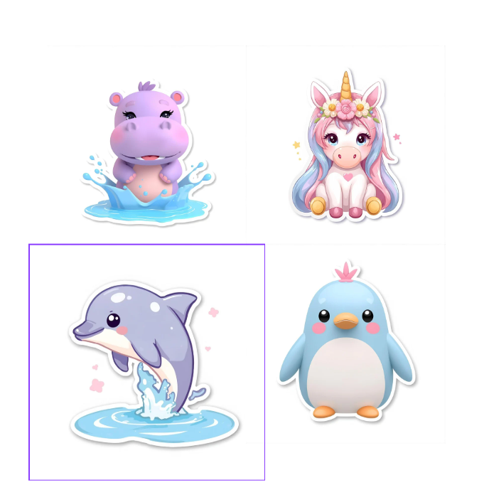 24x Kawaii Dierenstickers | Digitale download– Digitale Download (PNG + A4/Letter PDF)