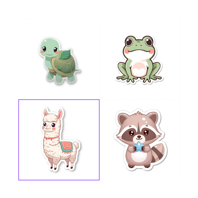 24x Kawaii Dierenstickers | Digitale download– Digitale Download (PNG + A4/Letter PDF)