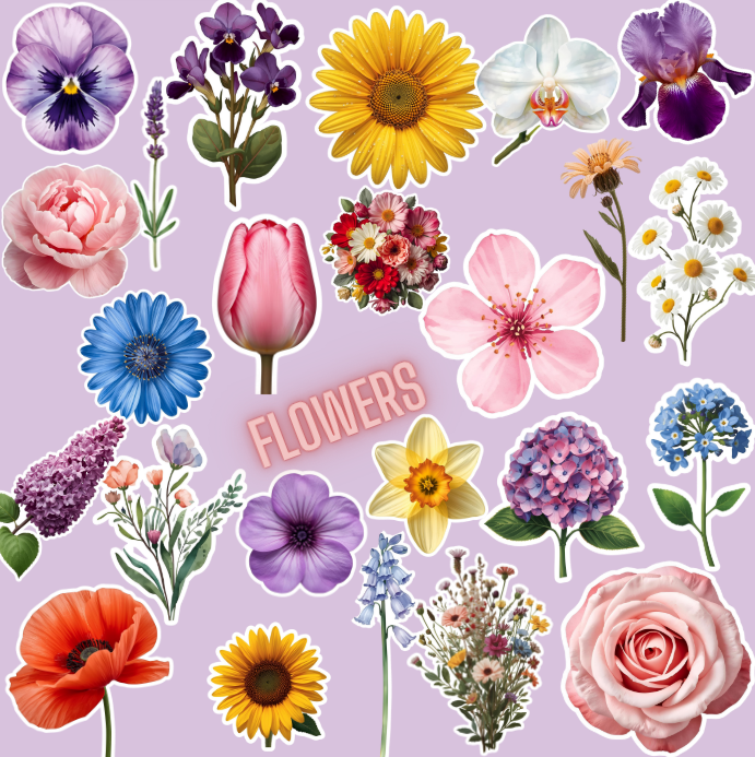 Watercolor Bloemen 24 Sticker