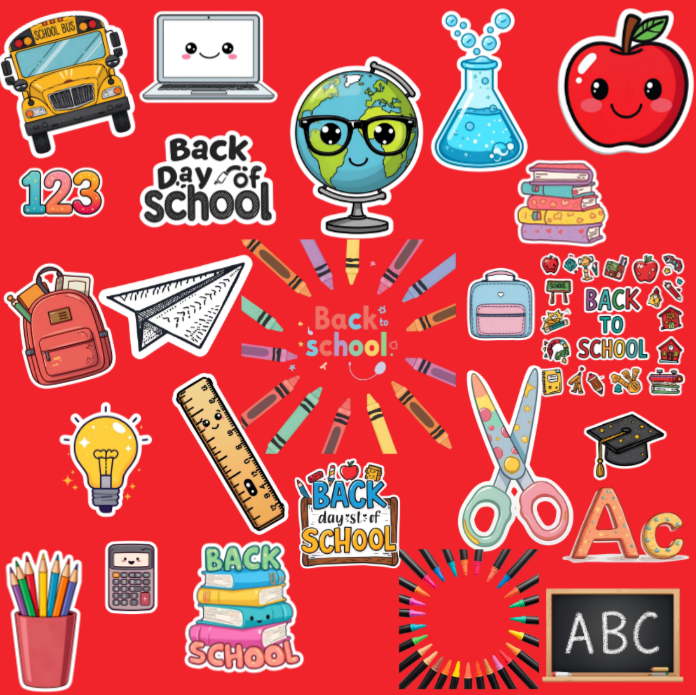 Back to School stickers – 24 stuks | Digitale download