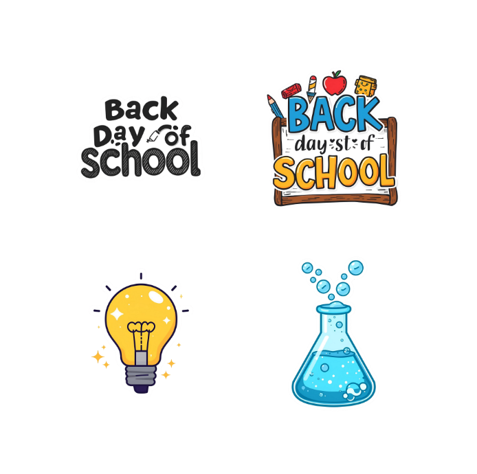 Back to School stickers – 24 stuks | Digitale download