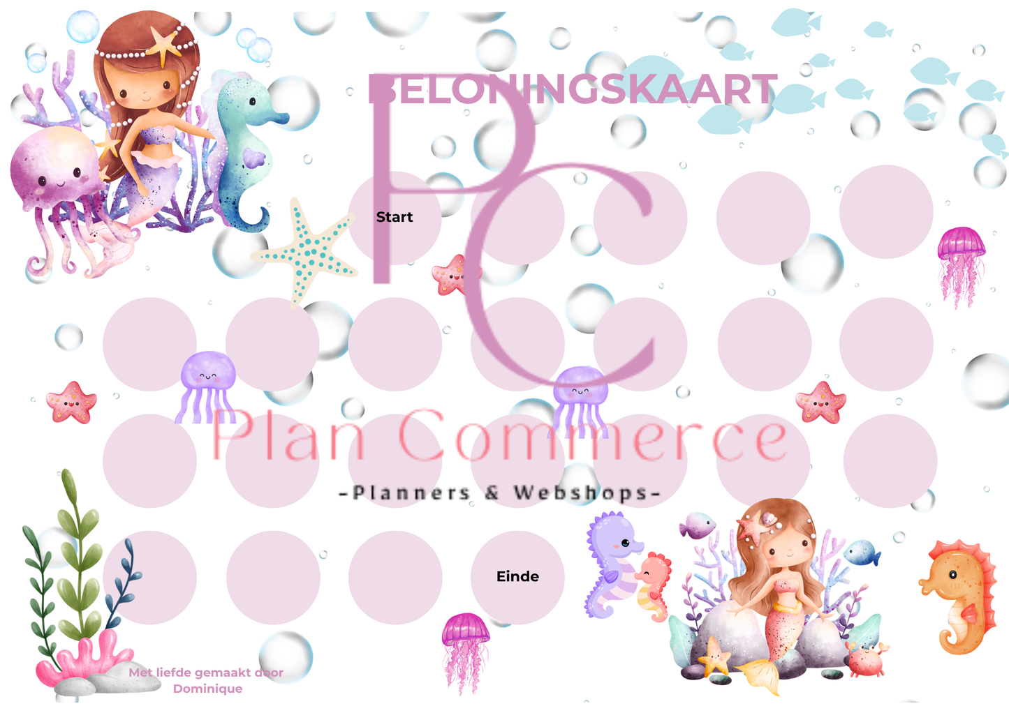 Beloningskaart Kinderen – Oceaan - Printable PDF - (Direct Download)