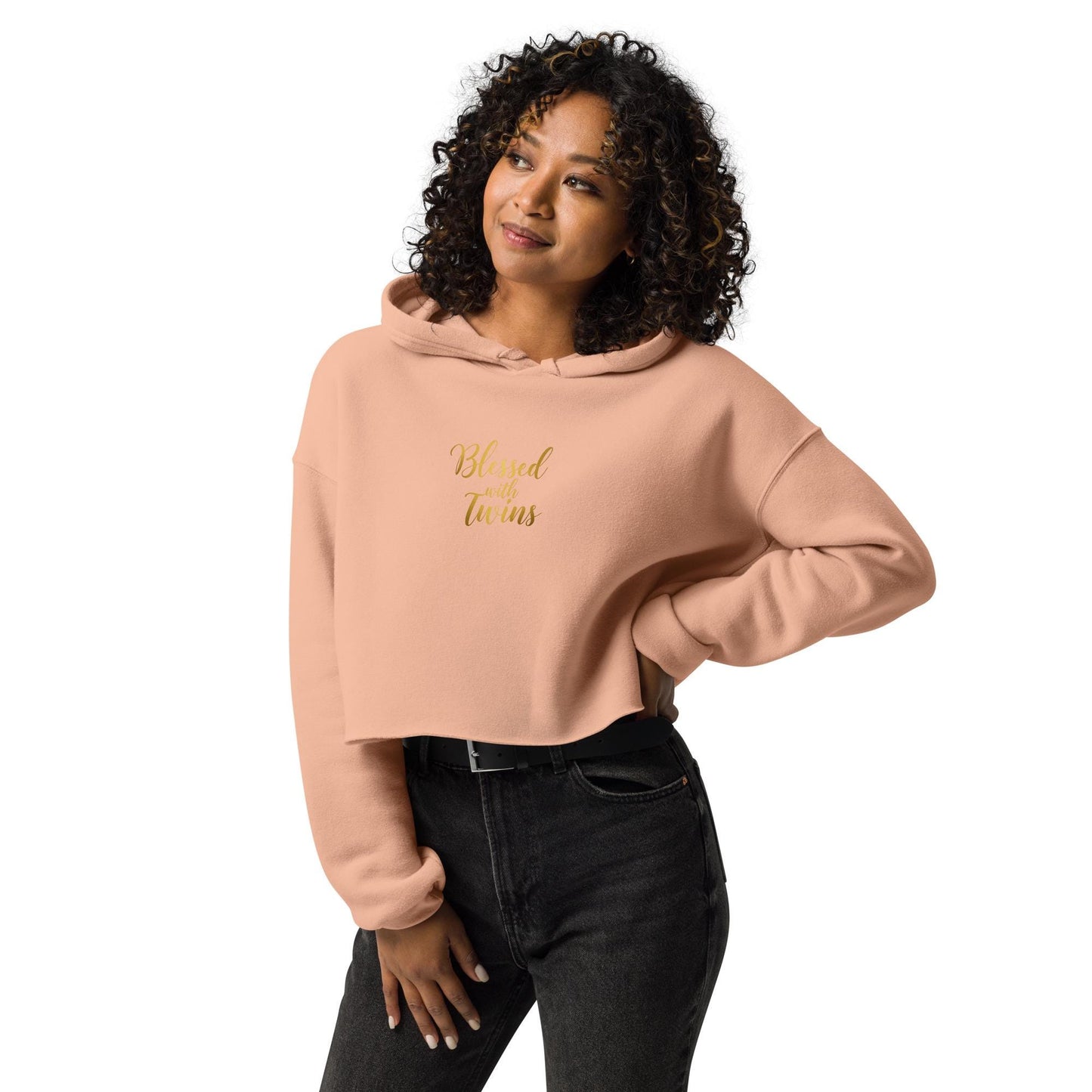 Blessed With Twins Crop Top Twin Mom Funny Graphic Tee, Cute Parent of Twins Shirt