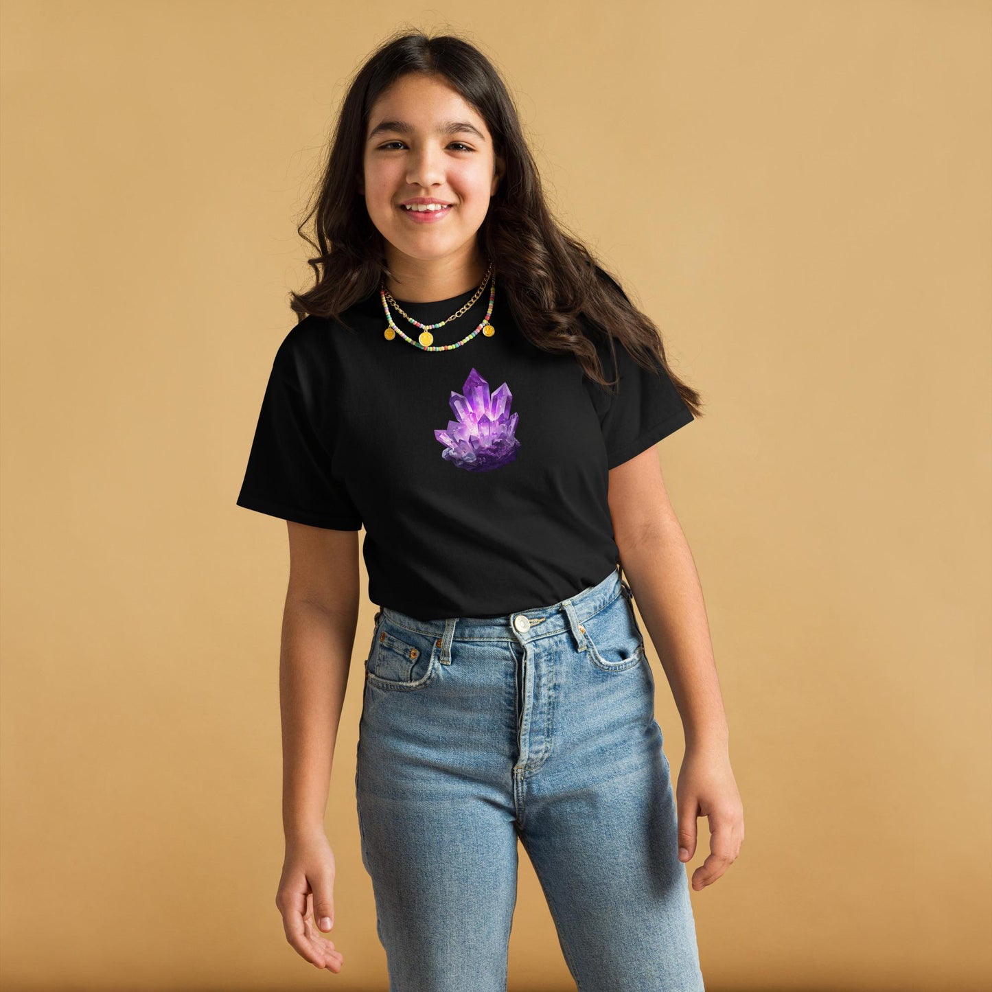 Amethyst Crystal Fairycore T Shirt | Unisex Cotton Tee | Black or White | XS to XL | Kawaii Aesthetic Graphic Top