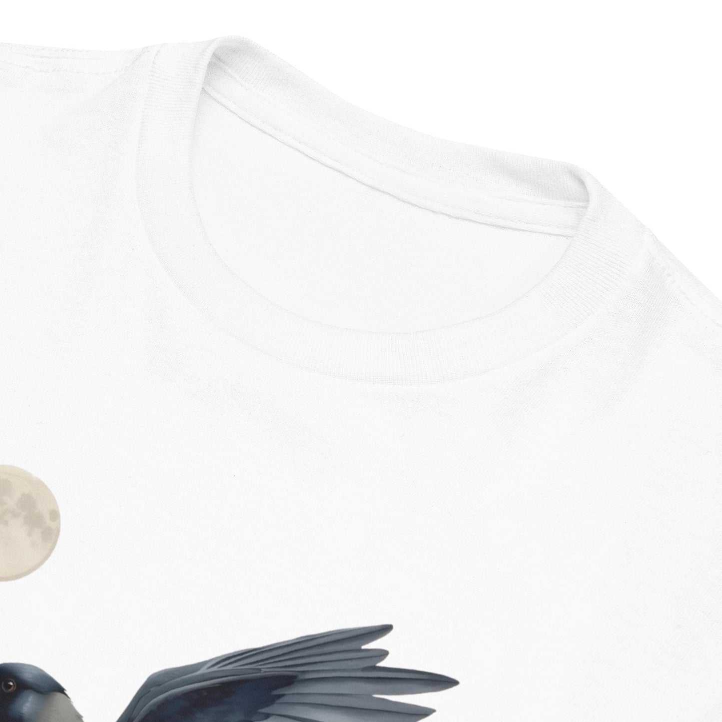 Raven With Key Moon T Shirt | Unisex Cotton Tee | Black or White | XS to XL | Gothic Witchcore Fairycore Top | Soft 100 percent Cotton