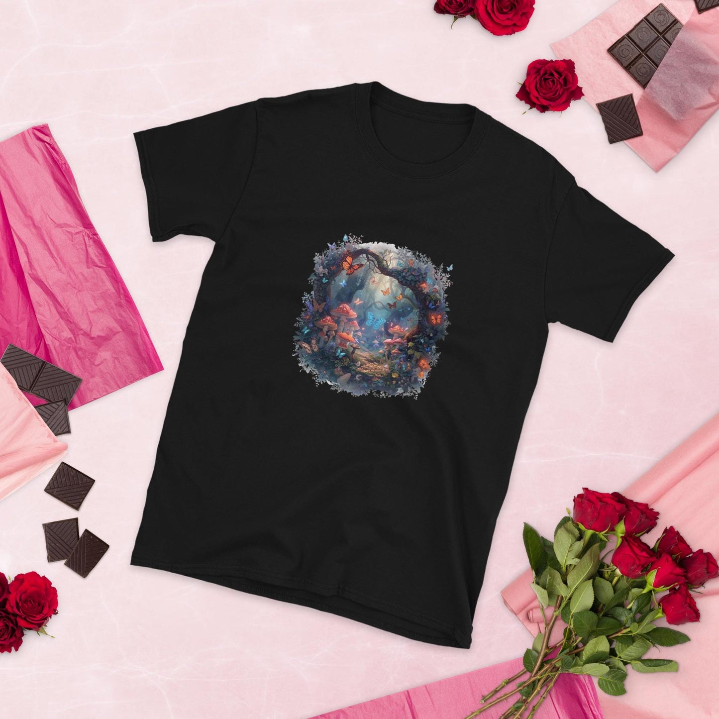 Enchanted Butterfly Forest Portal T Shirt | Fairycore Mushroom Grove | Fantasy Woodland Graphic