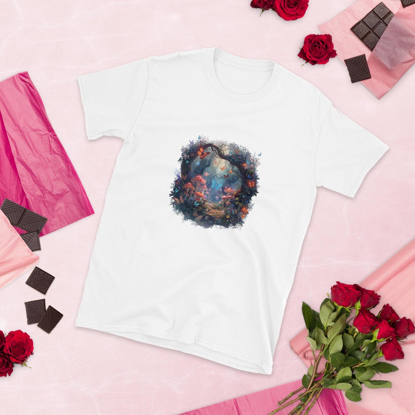 Enchanted Butterfly Forest Portal T Shirt | Fairycore Mushroom Grove | Fantasy Woodland Graphic