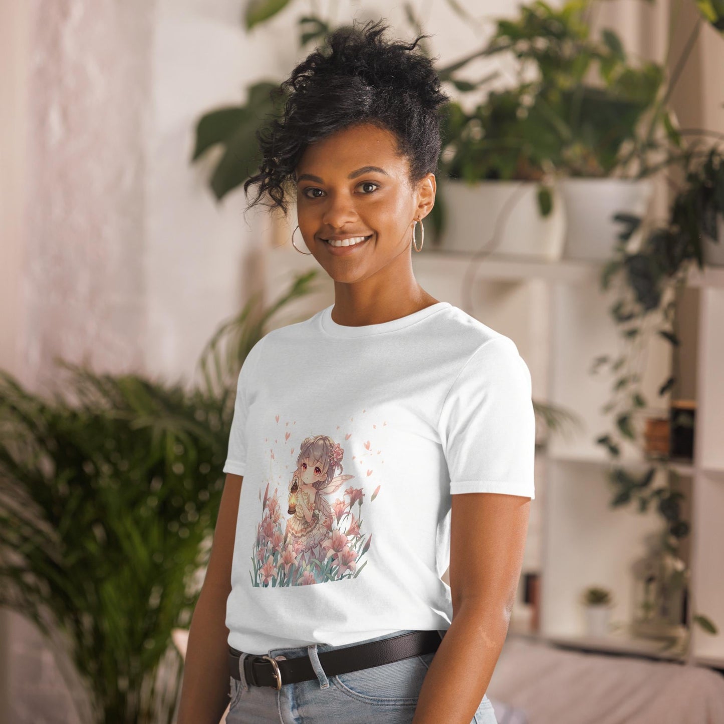 Floral Fairy T-Shirt | Chibi Pastel Fairycore Graphic | Black or White