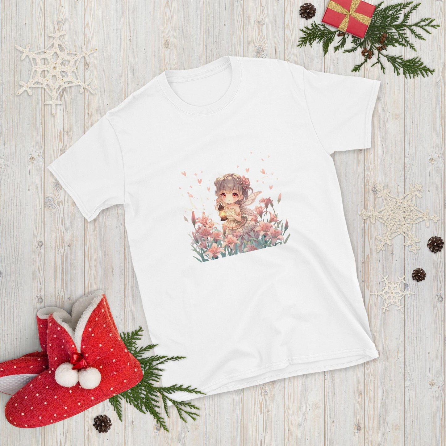 Floral Fairy T-Shirt | Chibi Pastel Fairycore Graphic | Black or White