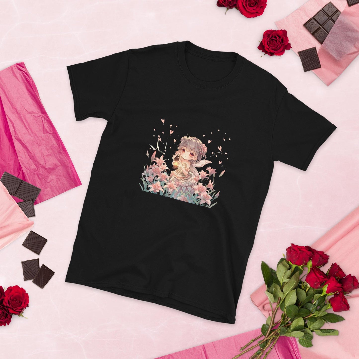 Floral Fairy T-Shirt | Chibi Pastel Fairycore Graphic | Black or White