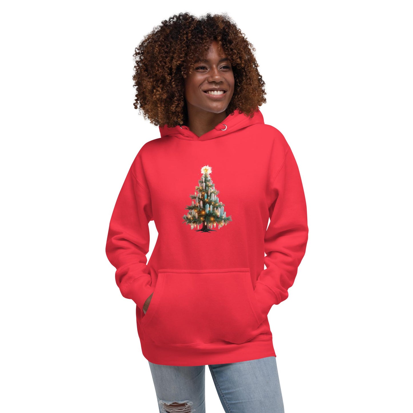 Crystal Christmas Tree Hoodie | Fantasy Holiday | Unisex Cozy Winter Sweatshirt
