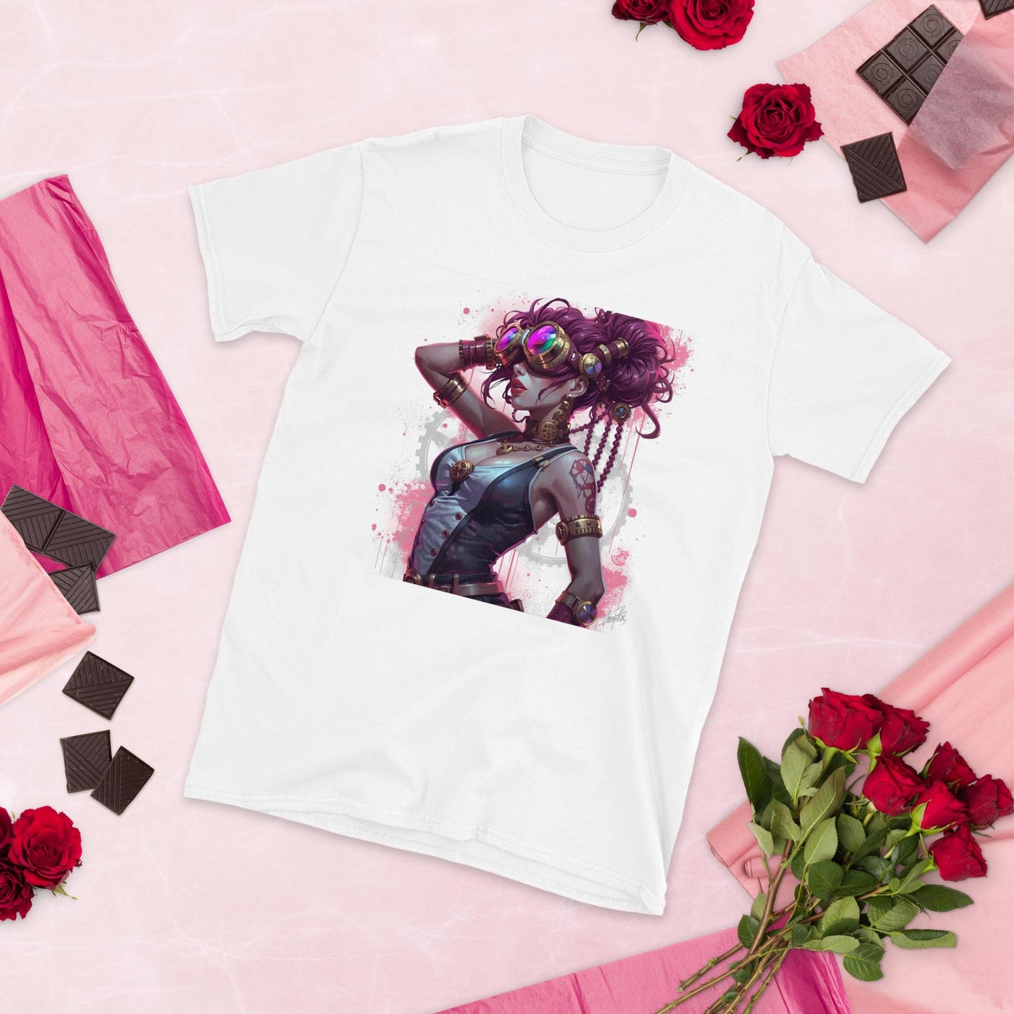 Steampunk Fairy T Shirt | Neon Goggles | Cyber Punk Fairy Art Tee | Unique Gift For Her