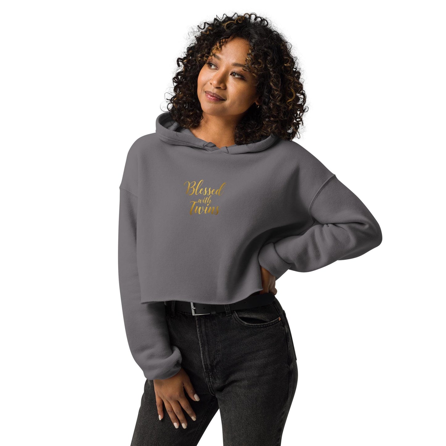 Blessed With Twins Crop Top Twin Mom Funny Graphic Tee, Cute Parent of Twins Shirt
