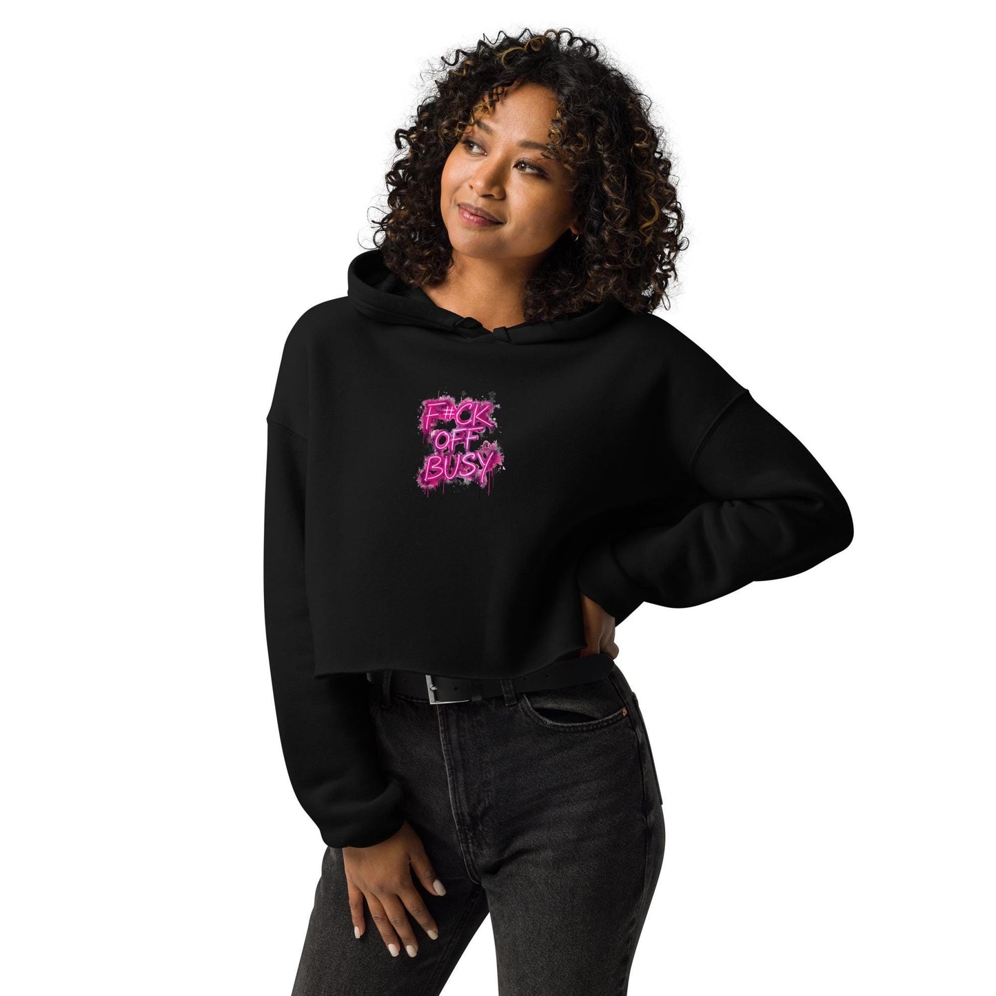 F*ck Off Im Busy Neon Crop Top Bold Funny Graphic Tee, Trendy Streetwear Statement