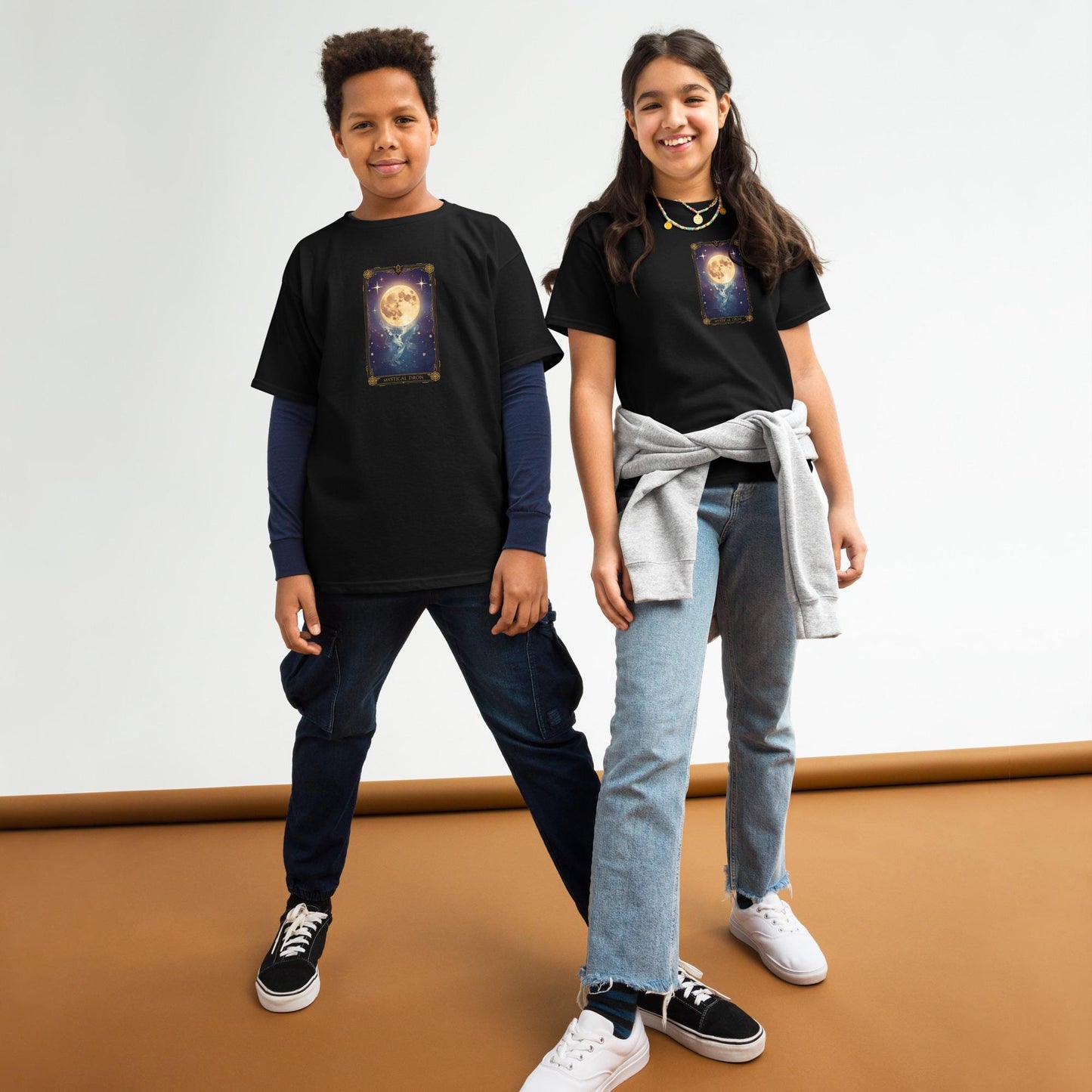 Mystic Moon Tarot T Shirt | Unisex Cotton Tee | Black or White | XS to XL | Celestial Fairycore Graphic Top