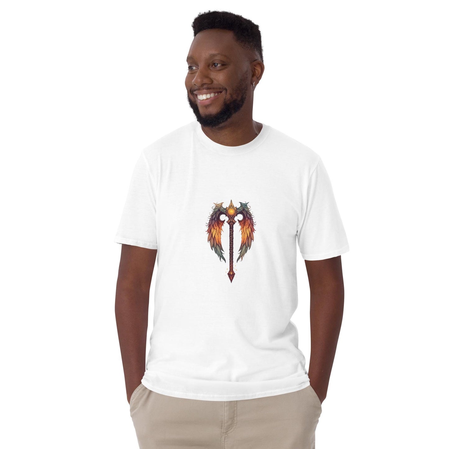 Fairy Viking Winged Sword T Shirt | Unisex 100 percent Cotton Tee | Black or White | XS to XL | Phoenix Wings Blade | Fantasy Angelcore Top