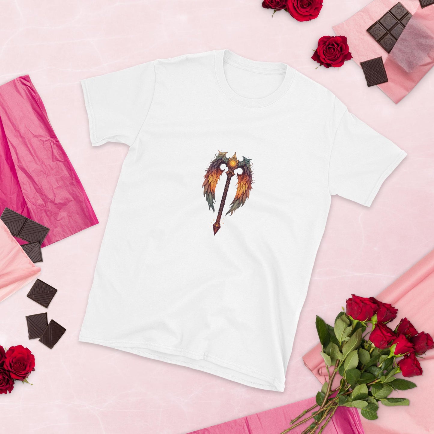 Fairy Viking Winged Sword T Shirt | Unisex 100 percent Cotton Tee | Black or White | XS to XL | Phoenix Wings Blade | Fantasy Angelcore Top
