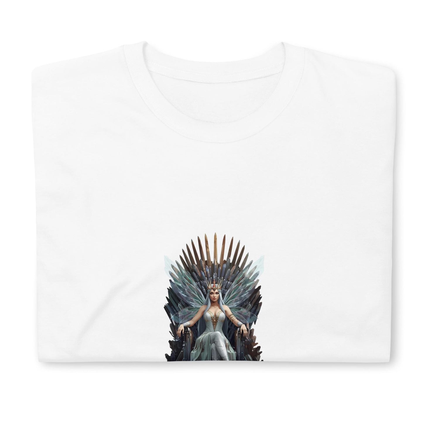 Fairy Queen Crystal Throne T-Shirt | Fantasy Royal Graphic | White