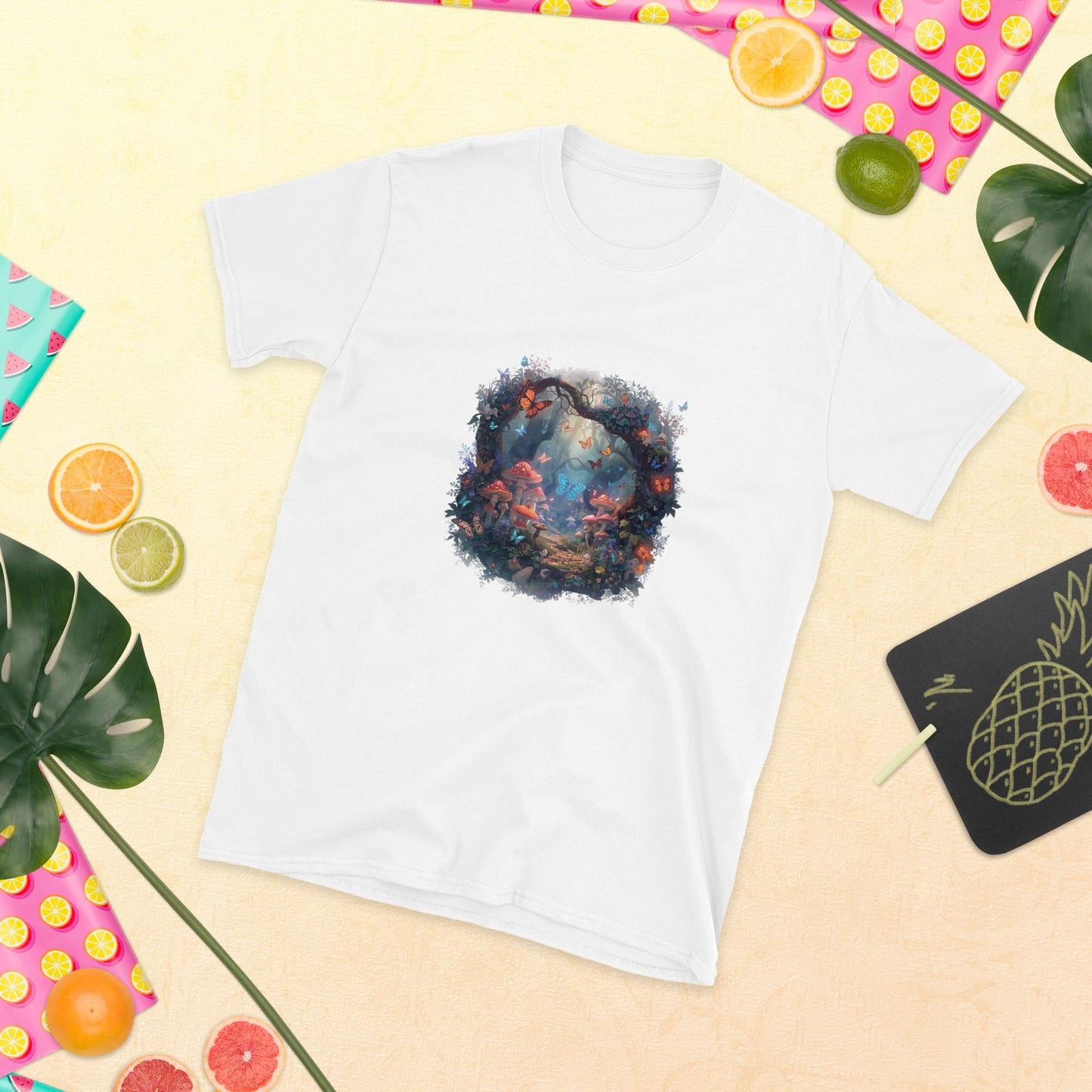 Enchanted Butterfly Forest Portal T Shirt | Fairycore Mushroom Grove | Fantasy Woodland Graphic