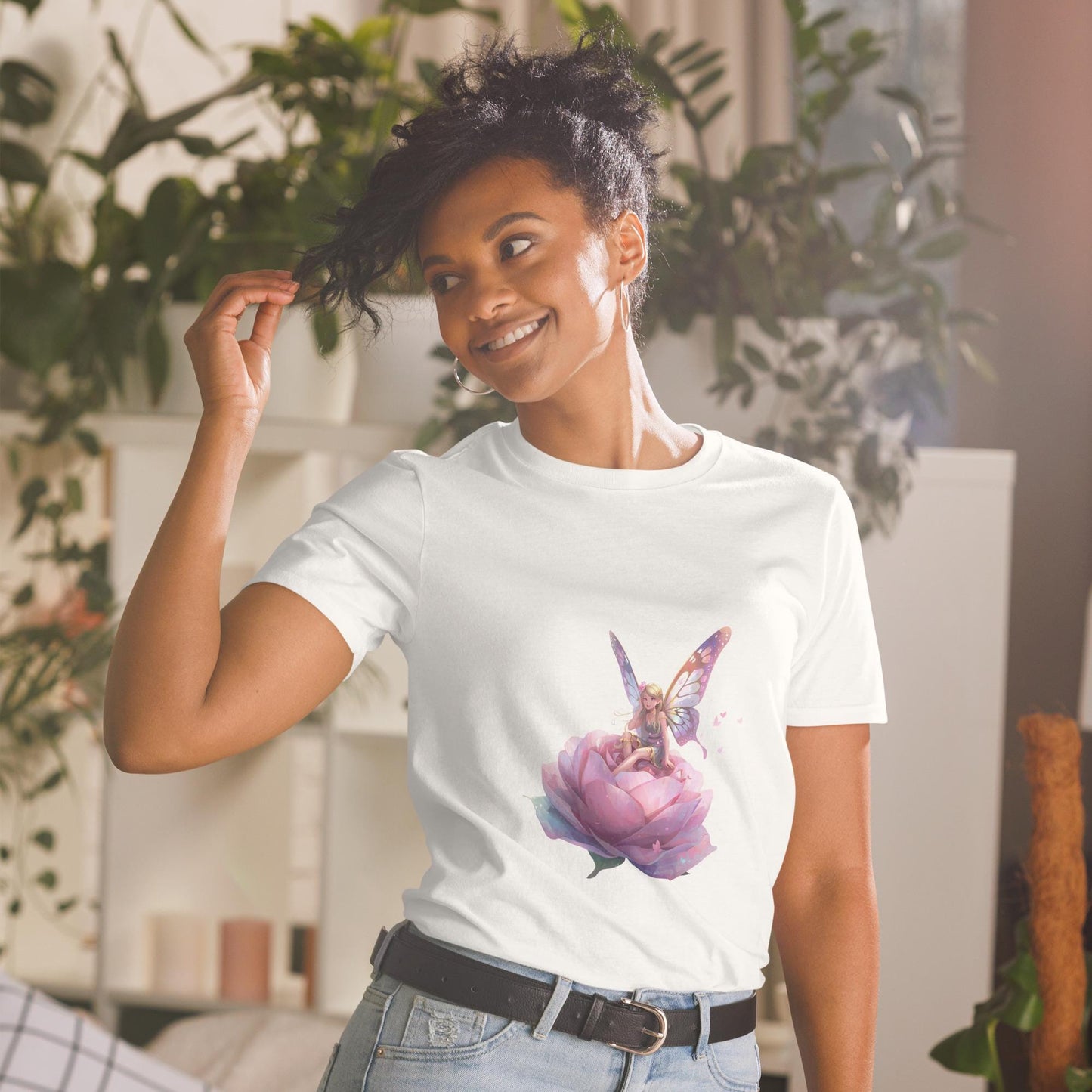 Floral Fairy Rose T-Shirt | Fairycore Graphic | Black or White | Unisex Tee