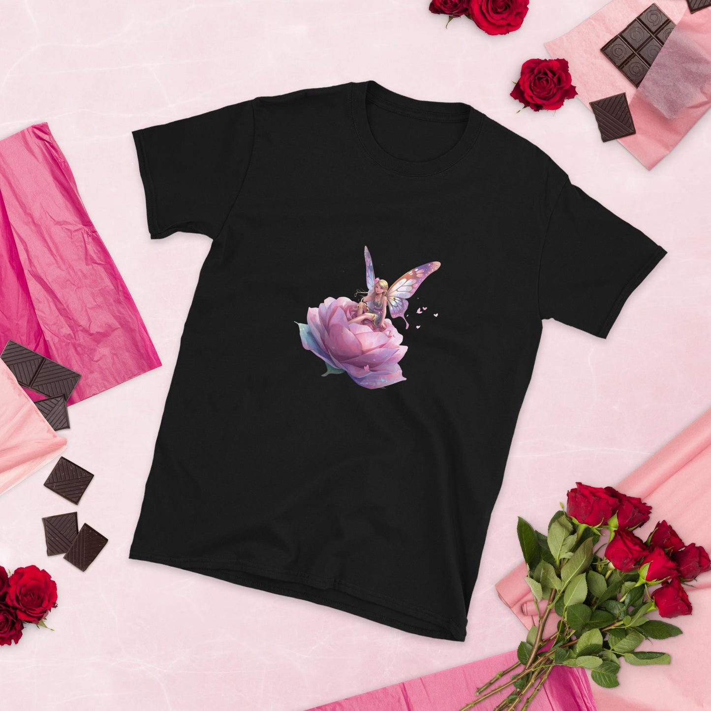Floral Fairy Rose T-Shirt | Fairycore Graphic | Black or White | Unisex Tee