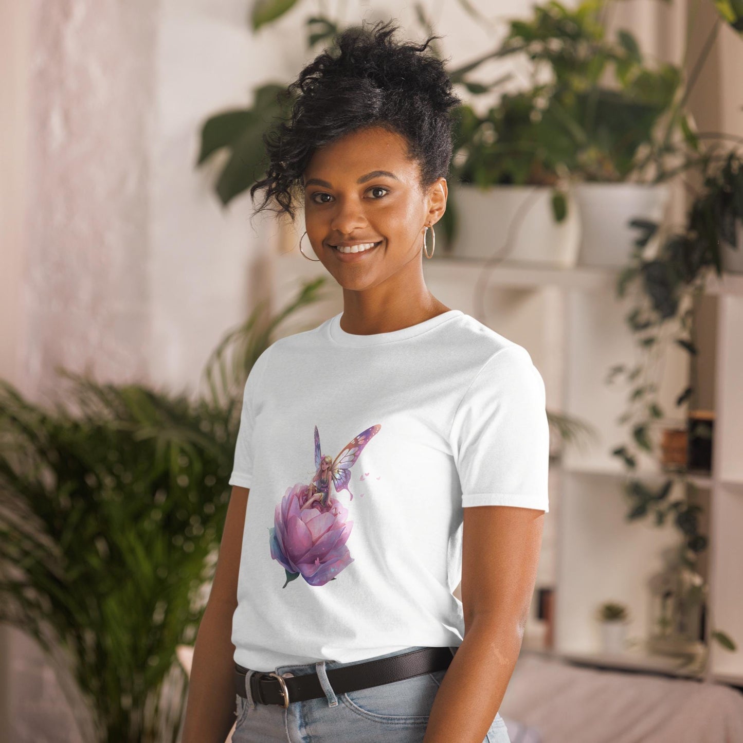 Floral Fairy Rose T-Shirt | Fairycore Graphic | Black or White | Unisex Tee