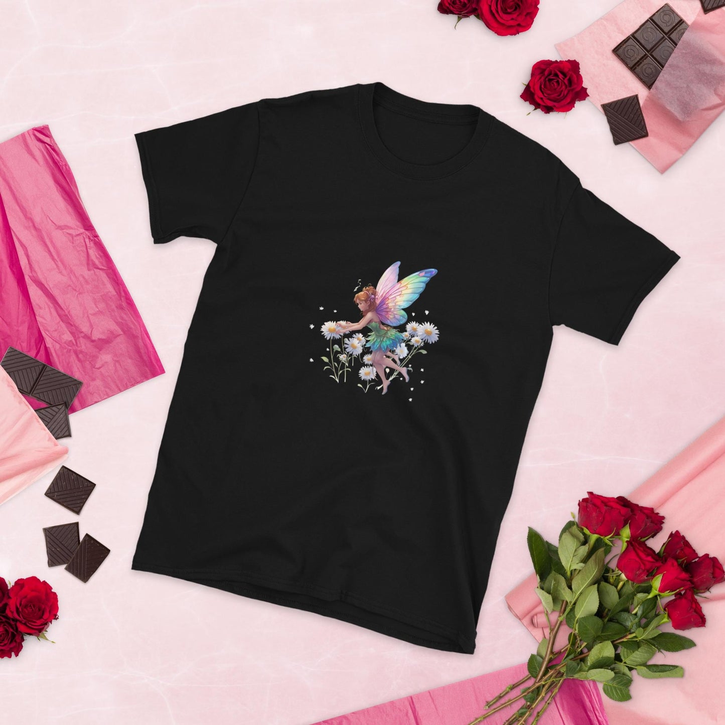 Daisy Garden Fairy T-Shirt | Pastel Wings Fairycore Graphic | Black or White | Unisex Tee