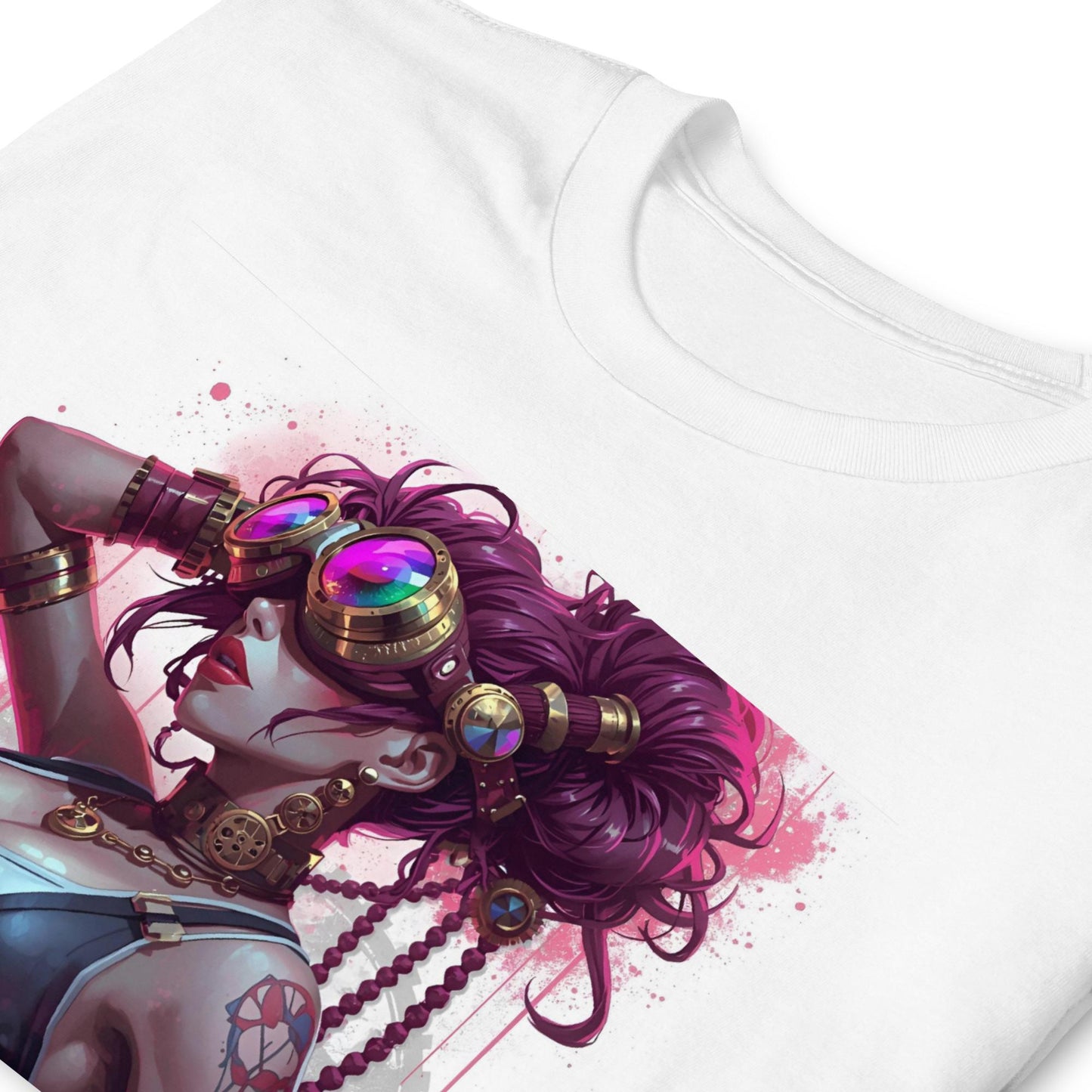 Steampunk Fairy T Shirt | Neon Goggles | Cyber Punk Fairy Art Tee | Unique Gift For Her