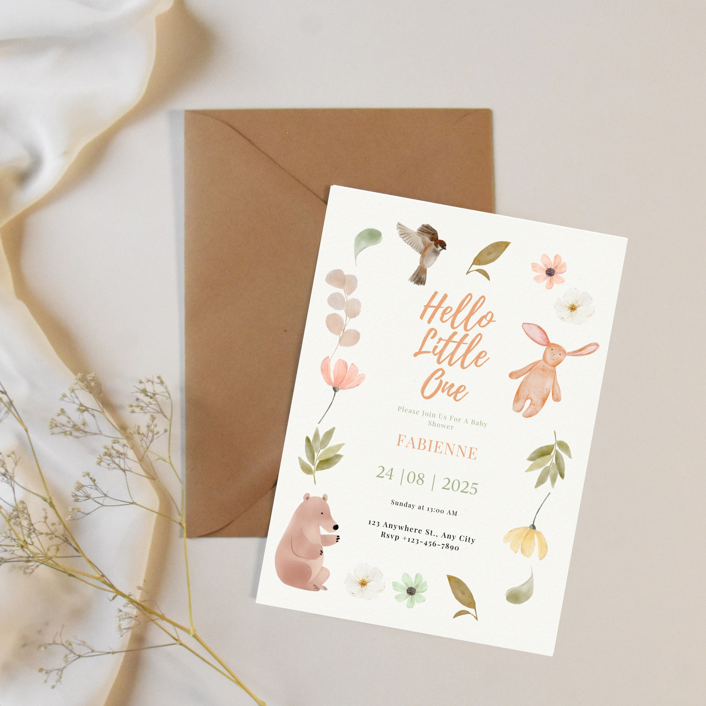 Babyshower Uitnodigingen Bundel – 4x Editbare Templates (Jongen, Meisje & Genderneutraal) – Directe Download