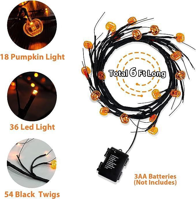 Halloween LED Takverlichting – Paars & Oranje