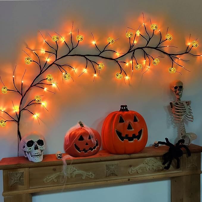 Halloween LED Takverlichting – Paars & Oranje