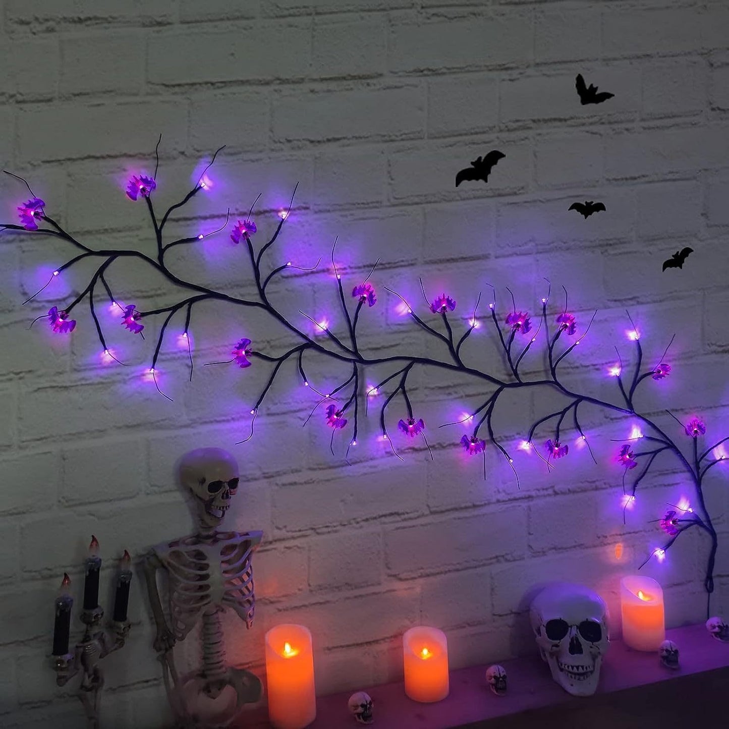 Halloween LED Takverlichting – Paars & Oranje