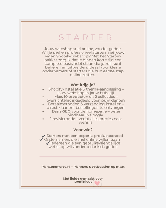 Pakket 1 - Starter