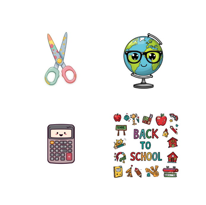 Back to School stickers – 24 stuks | Digitale download