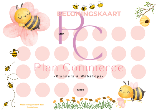 Beloningskaart Kinderen – Bijen - Printable PDF - (Direct Download)