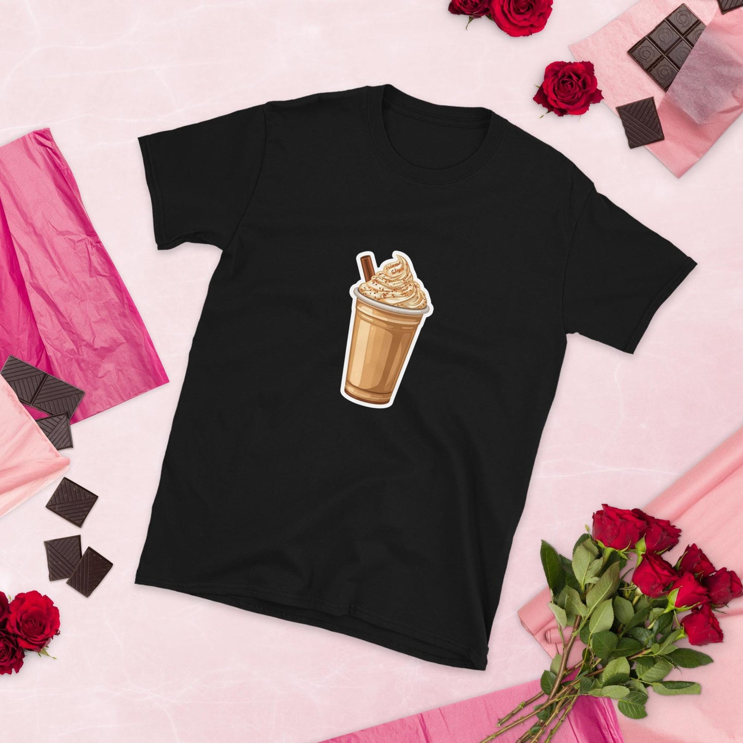 Iced Coffee Frappe  Unisex Softstyle T-Shirt (Black & White)