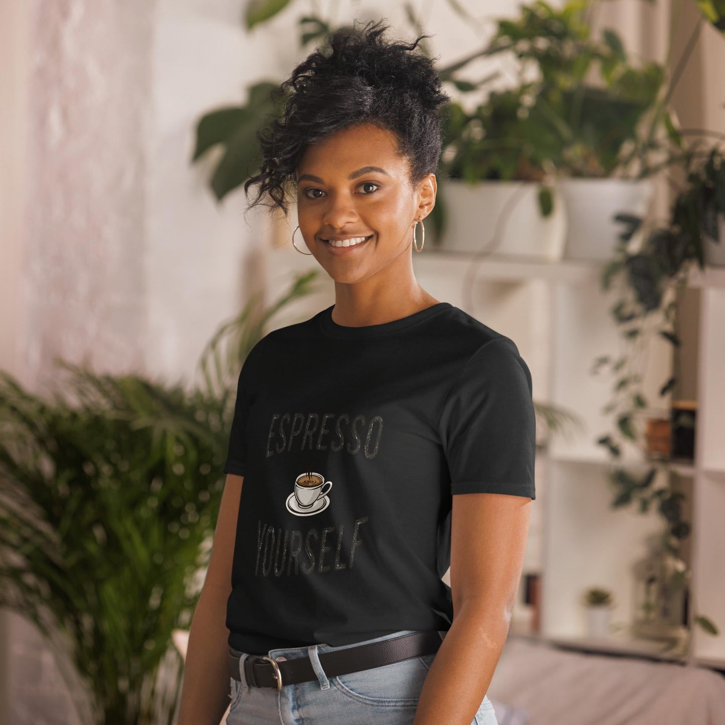 Espresso Yourself  Unisex Softstyle T-Shirt (Black & White)