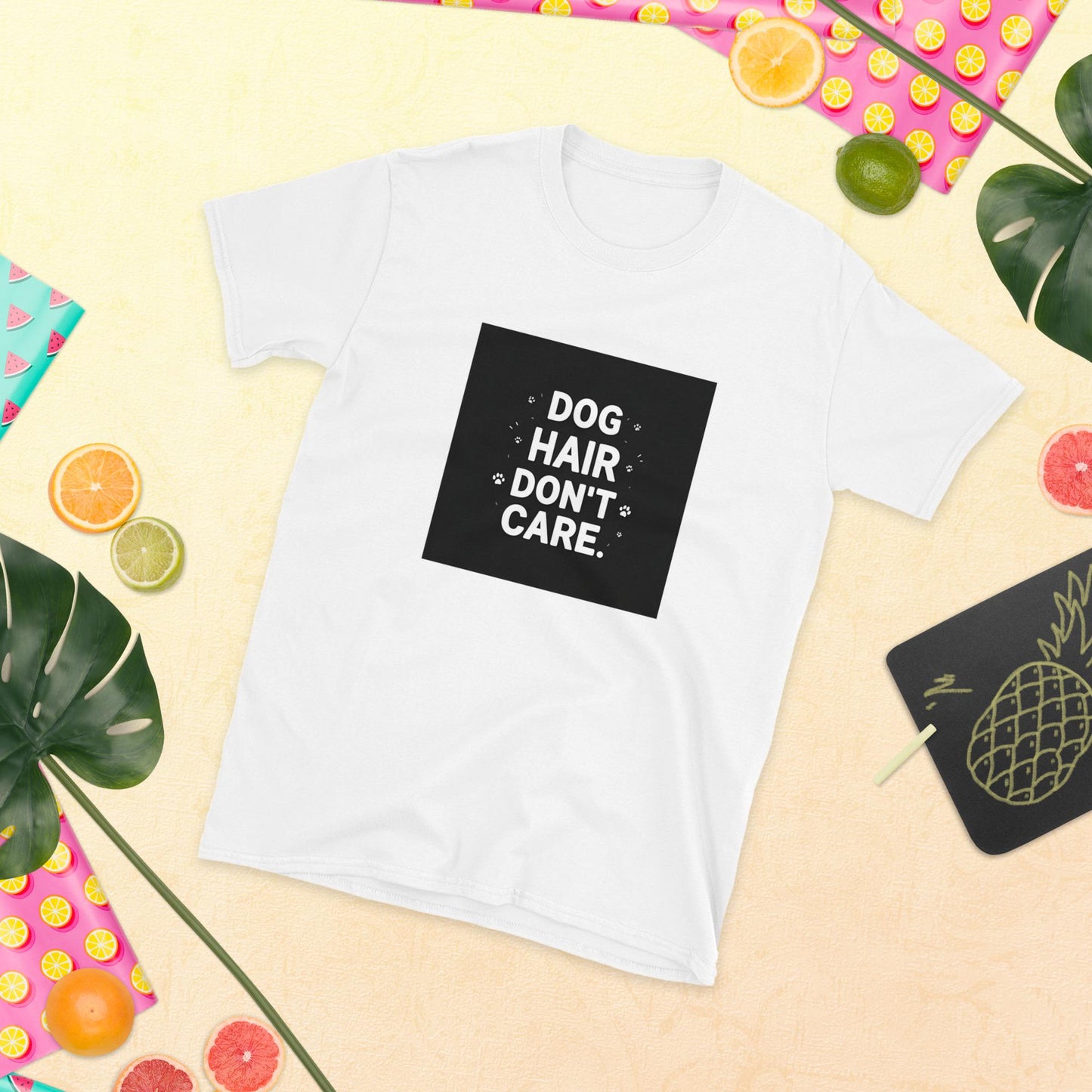 Dog Hair Dont Care T-Shirt, Funny Dog Lover Tee, Unisex Softstyle Shirt, Pet Parent Gift, Ring-Spun Cotton, S3XL