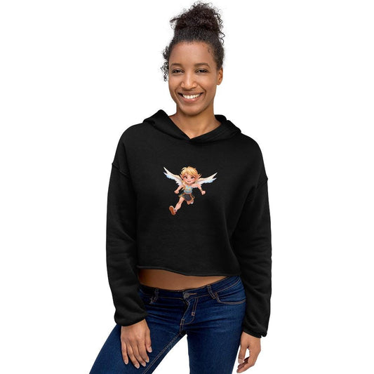 Fairy Sport Crop Hoodie  Cute Fitness Hoodie with Magic Fairy Design | Womens Cropped Sweatshirt