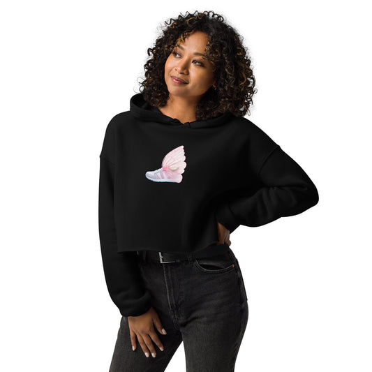 Winged Sneaker Crop Hoodie  Womens Fitness Hoodie | Unique Gym & Streetwear Sweatshirt