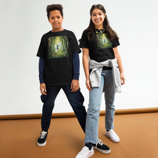 Fairy in Enchanted Forest T-Shirt | Fairycore Cottagecore Aesthetic Tee | Fantasy Graphic Shirt for Teens and Young Adults XS to XL